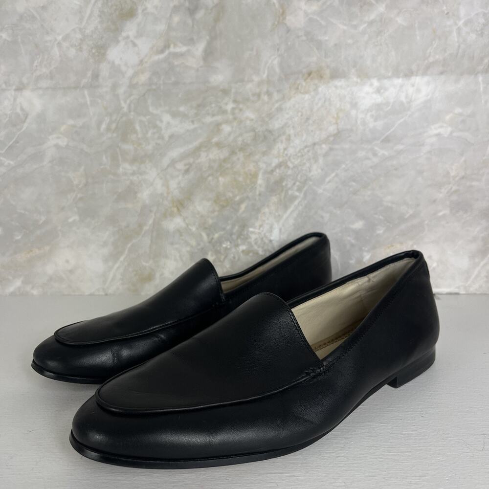Sam Edelman Leon Black Leather Loafers US 10M Classic Slip-on Round Toe